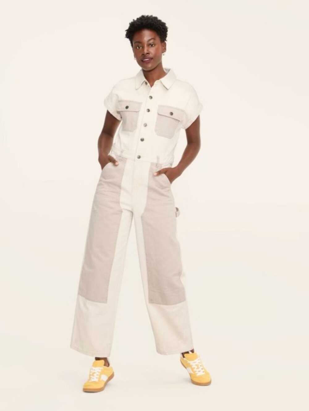 Woolrich x Target Women's Short Sleeve Western Jumpsuit Cream, Size 10